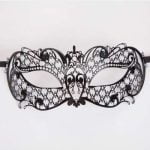 Metal Laser Cut Eye Mask - Black Metal