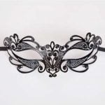 Metal Laser Cut Eye Mask - Gloss Black Metal