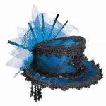 Mini Lace Hat Hair Clips - Blue