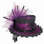 Mini Lace Hat Hair Clips - Purple