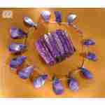 Mother of Pearl Shell Necklace and Bracelet - Dark Purple