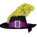 Musketeer Hat- Black/ Purple