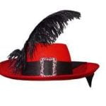 Musketeer Hat- Red/ Black