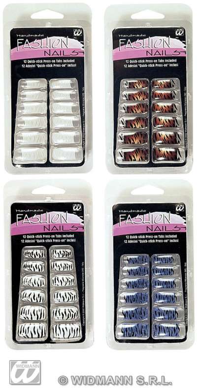 Nails Set of 12 Fashion Animal with 12 Adhesive Tabs 3318A f