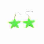 Neon Green Star Earrings