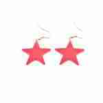Neon Pink Star Earrings