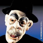 Old Men Masks with felt hat and White Moustache