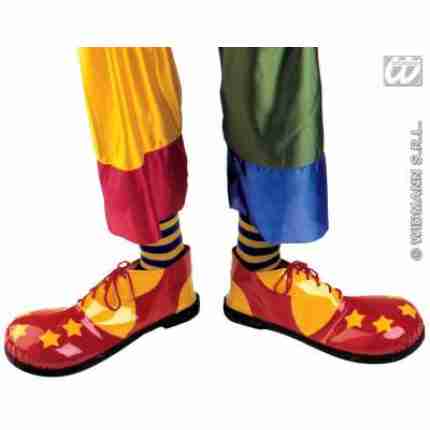 Pair of Professional Clown Shoes with Heavy Duty Sole Maroon Yellow img