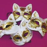 Persian Cat Mask - White/Gold