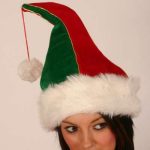 Pixi Hat - Red/Green Shaped w/ Gold Trim