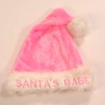 Plush Santa Hat - Pink w/ Fur Trim