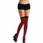 Red & Black Striped Thigh Highs