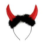 Red Furry Devil Horns