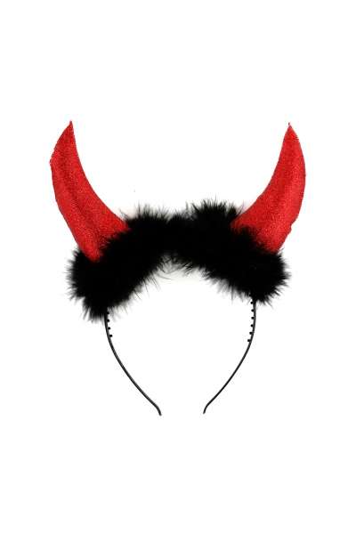 Red Furry Devil Horns HGDH