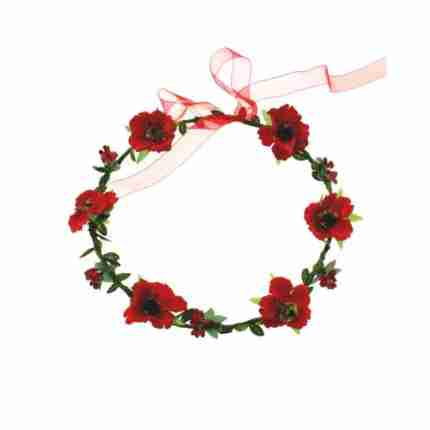 Red Sunflower Hair Garland ZHG15012RED