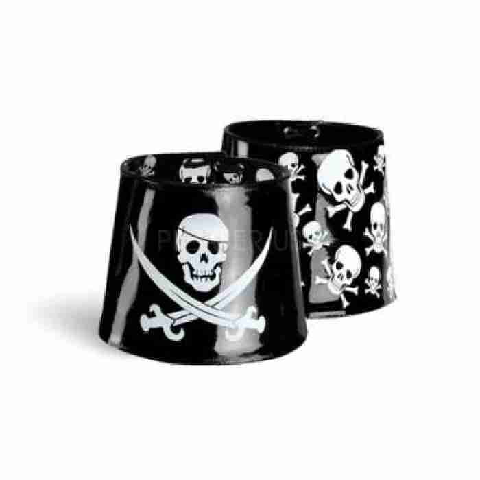 Reversible Jolly Roger Skulls Boot Cuffs BC02