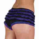 Ruffle Pants - Black/ Purple