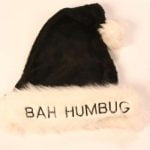 Santa Hat - Black w/ Fur Trim
