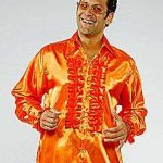 Satin Frill Shirt - Orange