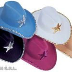 Sequin Decorated Cow Boy Hat - Blue/Silver