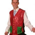 Sequin Waistcoat- Red & Green