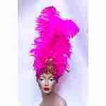 Show girl Headdress Black & Fucshia