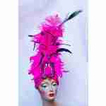 Showgirl Headdress Black & Fucshia