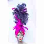 Showgirl Headdress Black & Pink