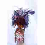 Showgirl Headdress Black & Pink