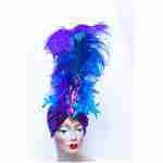 Showgirl Headdress Blue & Purple