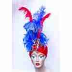 Showgirl Headdress Blue & Red