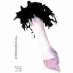 Spandex Satin Gloves with Feathers - Lilac/Black