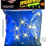 Spiderwebs - Black with 5 Glow in the Dark Spiders