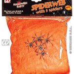 Spiderwebs - Orange with 5 Spiders