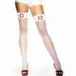 Stocking White Fishnet Nurse