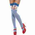 Stockings - Blue/White Stripe w/ Anchor