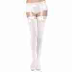 Stockings, White, Thigh High with Garter
