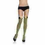Stockings - Yellow/Black Striped w/ Flower