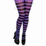 Striped Tights- Purple & Black
