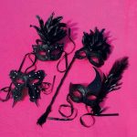 Sultana Eyemask w/ Handle & Feathers