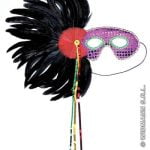 Superdeluxe eyemasks with feathers - Black and red