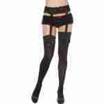 Thigh High Stockings with Garter - Black