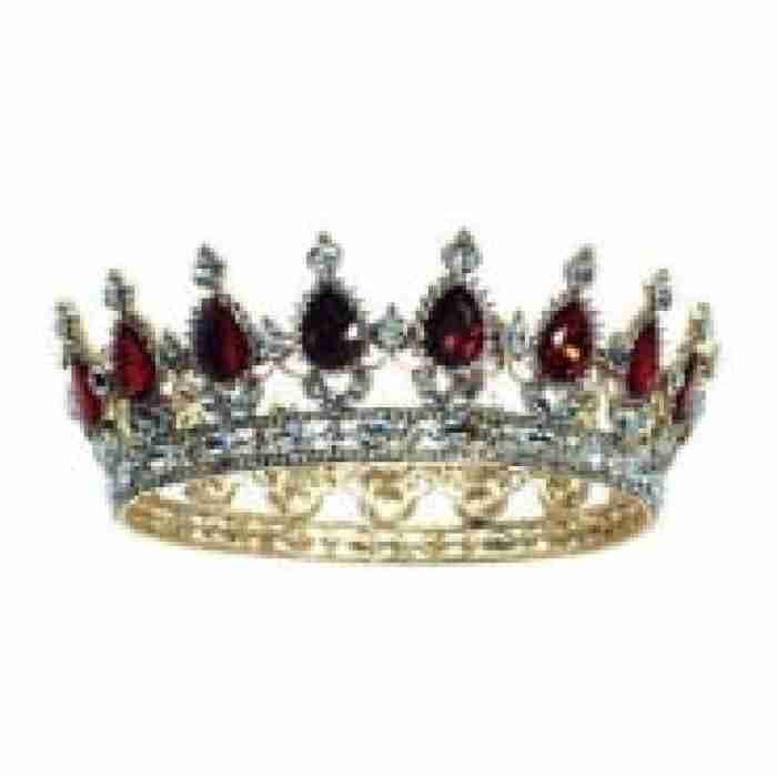 Tiara Gold With Red Gemstones