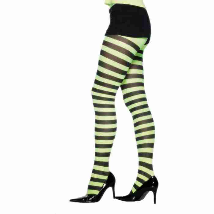 Tights Green and Black Striped 21348