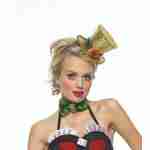 Top Hat - Mini Gold Glitter w/ Bow & Dice Applique