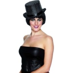 Topper Hat - Black Sequined