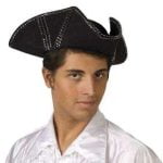 Tricorn Hat - Black w/ Silver