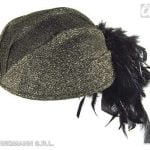 Trimmed Felt Lilly Hats with Feathers - Gold