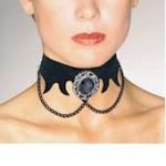 Velvet Choker with Black Stone