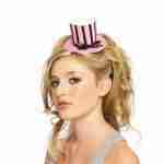 Velvet Striped Clip-On Top Hat